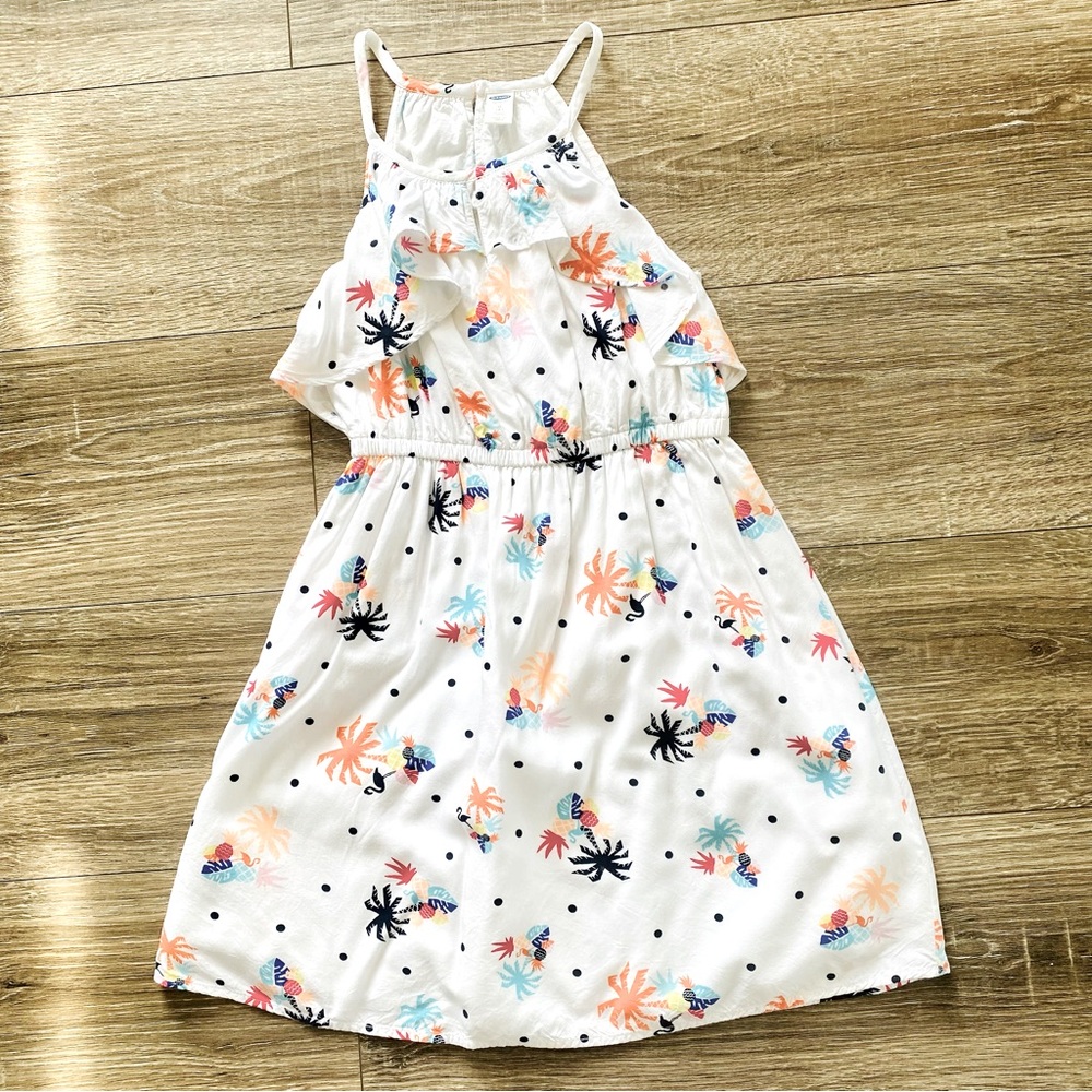 Old Navy Palm Tree Print Dress Girls Size 8